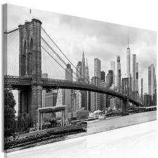 Artgeist Kép - Road to Manhattan (1 Part) Narrow Black and White 120x40 grafika, keretezett kép