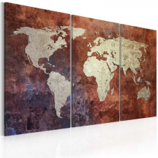Artgeist Kép - Rusty map of the World - triptych grafika, keretezett kép