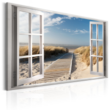 Artgeist Kép - Window: View of the Beach grafika, keretezett kép