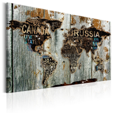 Artgeist Kép - Wooden Border térkép