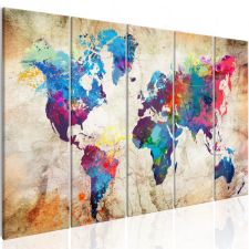 Artgeist Kép - World Map: Colourful Ink Blots térkép