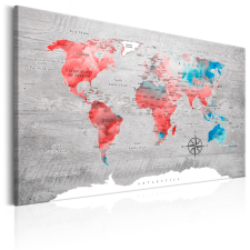 Artgeist Kép - World Map: Red Roam térkép