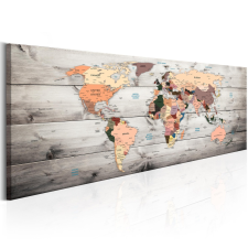 Artgeist Kép - World Maps: Wooden Travels térkép