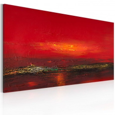 Artgeist Kézzel festett kép - Vörös naplementét a tengeren grafika, keretezett kép