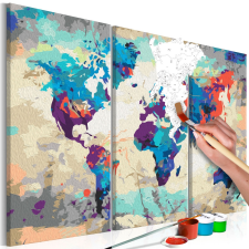 Artgeist Kifestő - World Map (Blue & Red) 3 Parts térkép