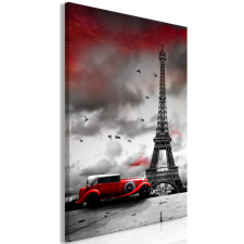 Artgeist Vászonkép - Red Car in Paris (1 Part) Vertical 60x90 grafika, keretezett kép