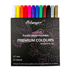 Artmagico akril filctoll extra vékony hegyű (0,7 mm) 12 darab filctoll, marker