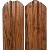ÁRVAI KERÍTÉS Lemez fém kerítésléc DARK WOOD DOUBLE |  SötétFamintás 0.5mm (Kialakítás: Ívelt végű, Hosszúság: 120cm)