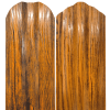 ÁRVAI KERÍTÉS Lemez fém kerítésléc GOLDEN WOOD DOUBLE | Aranytölgy famintás (Kialakítás: Ívelt végű, Hosszúság: 110cm)