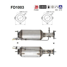 AS Korom-/részecskeszűrő, kipufogó AS FD1003 autóalkatrész