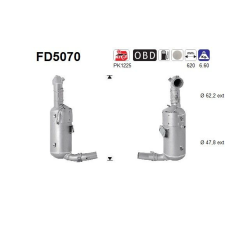 AS Korom-/részecskeszűrő, kipufogó AS FD5070 autóalkatrész