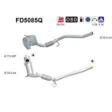 AS Korom-/részecskeszűrő, kipufogó AS FD5085Q autóalkatrész