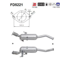 AS Korom-/részecskeszűrő, kipufogó AS FD5221 autóalkatrész