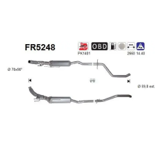 AS Korom-/részecskeszűrő, kipufogó AS FR5248 autóalkatrész
