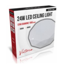 Asalite LED 24W 4000K MENNYEZETI LÁMPA GYÉMÁNT CSILLAGOS VICTORIA világítás