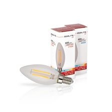 Asalite LED Izzó C35 Filament gyertya E14 4W 2700K 400 Lumen led izzó