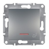 Asfora egypólusú nyomó (N101), acél BURKOLATTAL, KERET NÉLKÜL, süllyesztett, csengőjellel, piros jelzőfénnyel 10A 250V ( Schneider electric EPH1700162)