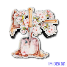  Ásó figura virágokkal M7cm 5db/csomag dekorációs kellék