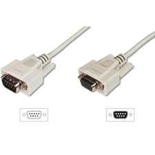  Assmann Datatransfer extension cable, D-Sub9 3m Beige kábel és adapter