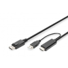 Assmann -DIGITUS 4K HDMI adapterkábel - HDMI - DisplayPort - AK-330111-020-S