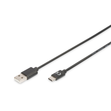 Assmann Digitus AK-300154-010-S USB kábel 1 M USB 2.0 2 x USB A USB C Fekete kábel és adapter