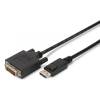 Assmann DisplayPort adapter cable, DP - DVI-D (Dual Link) (24+1) 3m Black