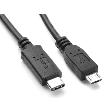Assmann USB-C - microUSB-B 3.0 összekötő kábel 1.8m - Fekete kábel és adapter