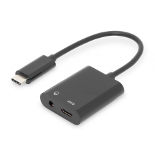 Assmann USB Type-C Splitter cable, type C - 3.5mm+type C kábel és adapter