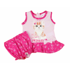 Asti 2 részes kislány nyári szett rövidnadrággal, tunikával cica mintával babaruha szett