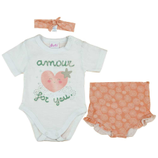 Asti 3 részes baba szett szívecskés mintával babaruha szett