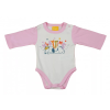 Asti ABR Hosszú ujjú pamut body - Rózsaszín-Fehér - Snoopy (56)