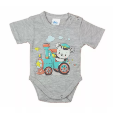 Asti ABR Rövid ujjú pamut body - Szürke - Vonat (50) kombidressz, body