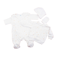 Asti Baba szett, 5 részes, Madárkás babaruha szett