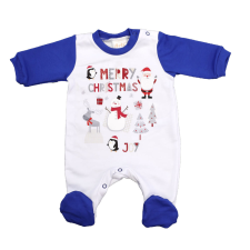 Asti Belül bolyhos hosszú ujjú baba rugdalozó karácsonyi mintával rugdalózó