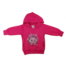 Asti Belül bolyhos kapucnis kislány pulóver Marie cica mintával