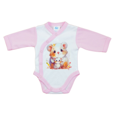 Asti Elöl patentos hosszú ujjú baba body Erdő állatai mintával kombidressz, body