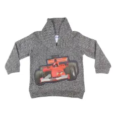 Asti Fiú galléros kötött pulóver Versenyautó mintával