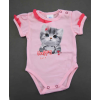 Asti Fodros rövid ujjú baba body cuki Cicás mintával