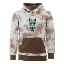 Asti Kapucnis batikolt kenguruzsebes fiú pulóver láma mintával gyerek pulóver, kardigán