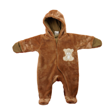 Asti Kapucnis bélelt wellsoft baba overál Maci mintával babakabát, overál, bundazsák