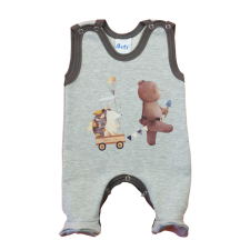 Asti Ujjatlan belül bolyhos pamut rugdalózó - Macis mintával rugdalózó