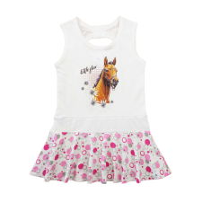 Asti Ujjatlan pamut kislány ruha, lovas mintával lányka ruha