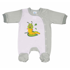 Asti Vékony, pamut, elöl patentos kisfiú rugdalózó Hernyó mintával rugdalózó