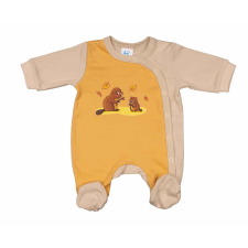 Asti Vékony, pamut, elöl patentos kisfiú rugdalózó Hód mintával rugdalózó