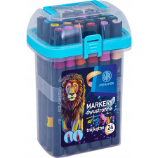 Astra Filctoll Astra Pen Háromszögletű Kétvégű 24 Színű (5901137187556) filctoll, marker