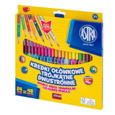Astra Színes ceruza ASTRA háromszögletű duó kétvégű 24 darabos 48 színű színes ceruza