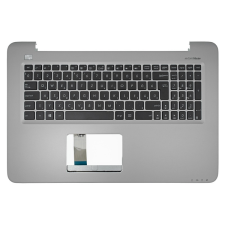 Asus 90NB0A01-R30140 gyári új fekete magyar laptop billentyűzet + ezüst fedél laptop alkatrész