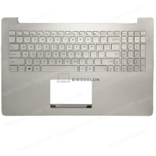 Asus gyári billentyűzet palmresttel, háttérvilágítással (US kiosztás, ezüst) laptop alkatrész
