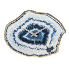  Ásványkőzet metszett kvarc falióra arany mutatókkal 38x49x2cm falióra