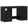  Asztal fiókkal 2 pcs Fekete tölgy 140 x 50 x 76 cm Faanyag
